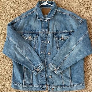 American eagle oversized boyfriend denim jacket